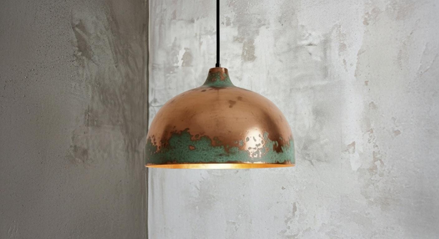 Handmade Copper Dome Pendant Light, Moroccan Perforated Lighting
