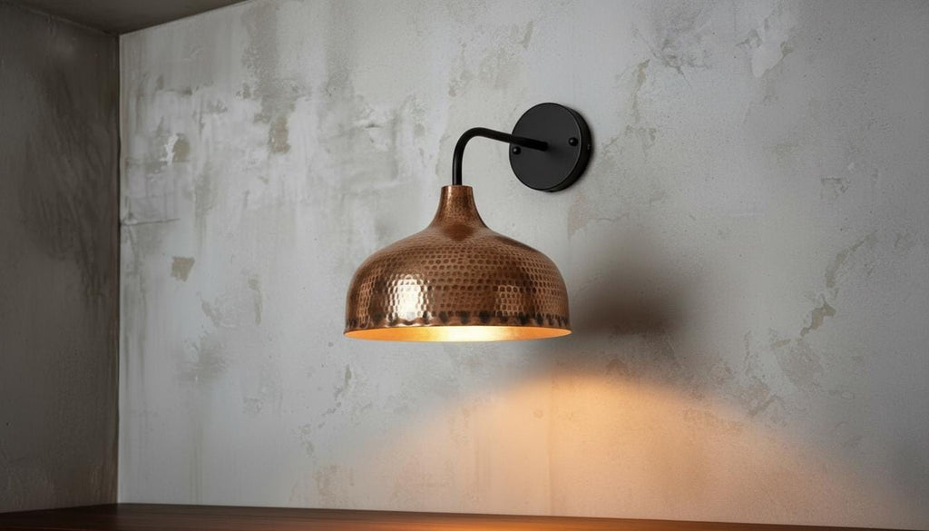 Perforated Oxidized Copper Wall Lamp – Handmade Green Patina Wall Sconce, Vintage Moroccan Pierced Brass-Style Light, Handcrafted Wall Fixture