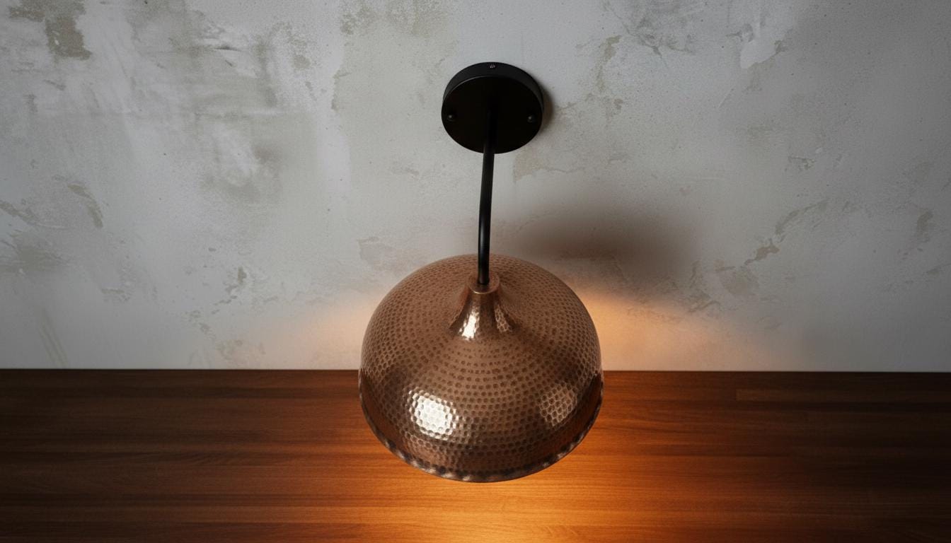 Perforated Oxidized Copper Wall Lamp – Handmade Green Patina Wall Sconce, Vintage Moroccan Pierced Brass-Style Light, Handcrafted Wall Fixture
