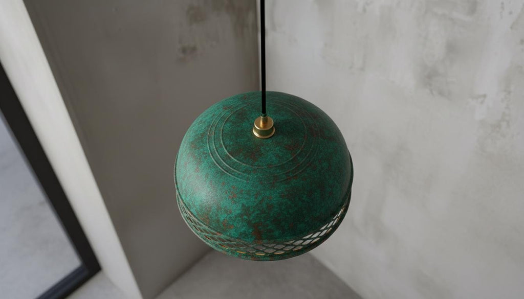 Oxidized Copper Dome Pendant ,Green Patina Copper Dome Pendant Light,Rustic Farmhouse Kitchen Lamp,Modern Copper Ceiling Dome Pendant Lamp