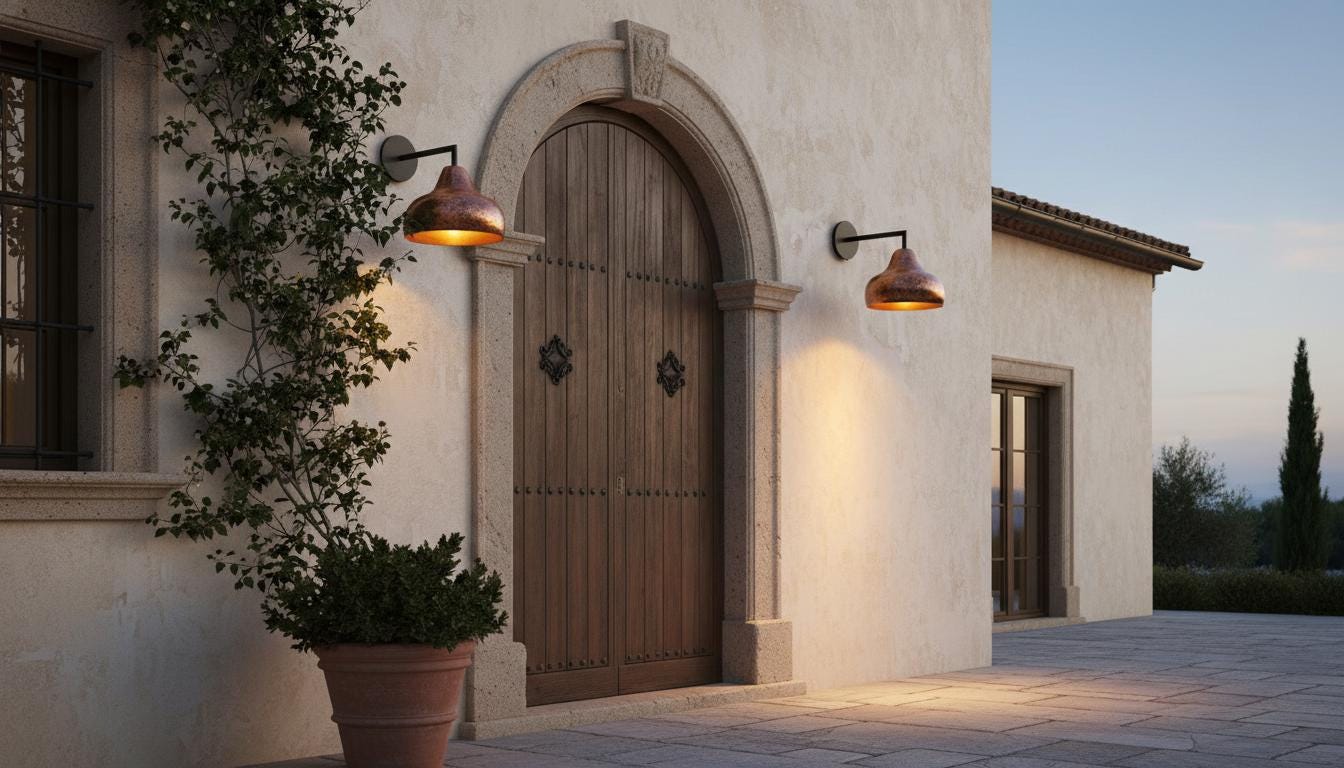 Hand Hammered Copper Wall Sconce -Moroccan Boho Lighting  - Dome wall Light Sconce - Handmade Green Patina Lighting