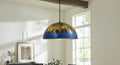 Oxidized Blue Patina Copper Dome Pendant Light, Moroccan Farmhouse Lighting , Kitchen Island -Modern Copper Ceiling
