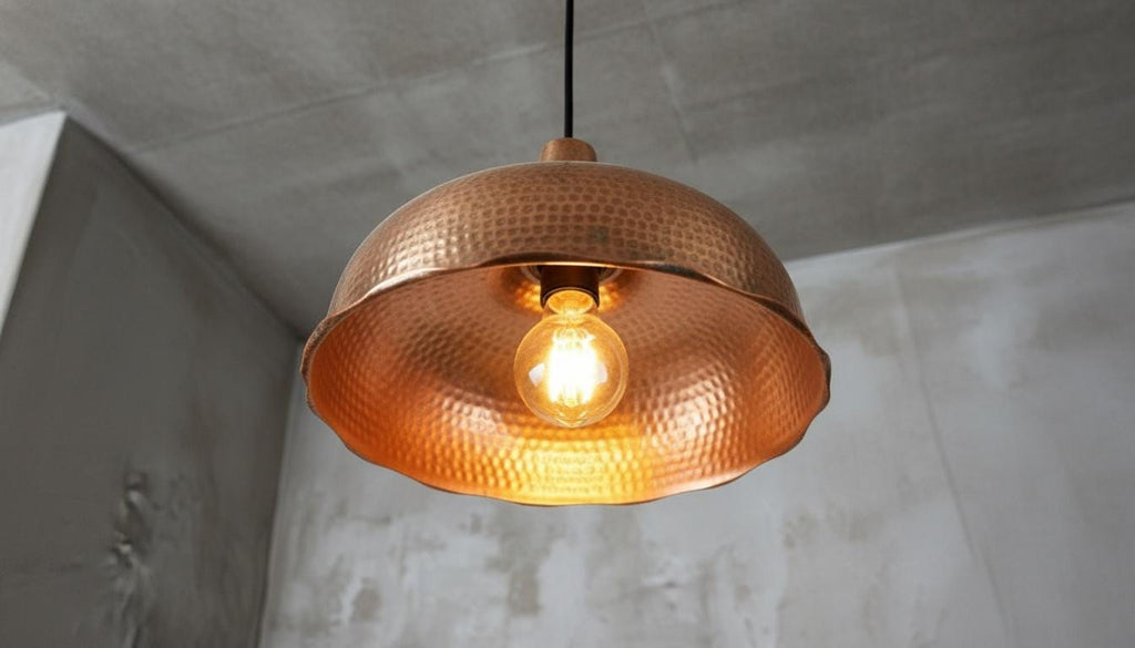 Handmade Hammered Copper Pendant Light - Rustic Copper Dome Pendant Light - Moroccan Boho Farmhouse Lamp - Rustic Chandelier Dining Room