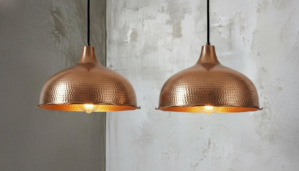 Handmade Hammered Copper Pendant Light - Rustic Copper Dome Pendant Light - Moroccan Boho Farmhouse Lamp - Rustic Chandelier Dining Room