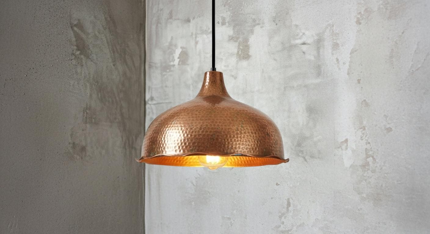 Handmade Hammered Copper Pendant Light - Rustic Copper Dome Pendant Light - Moroccan Boho Farmhouse Lamp - Rustic Chandelier Dining Room