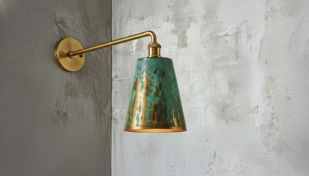 Handmade Oxidized Copper Wall Sconce, Green Patina Dome Wall Lamp, Moroccan Rustic Farmhouse Wall Light Fixture, Vintage Artisan Lighting