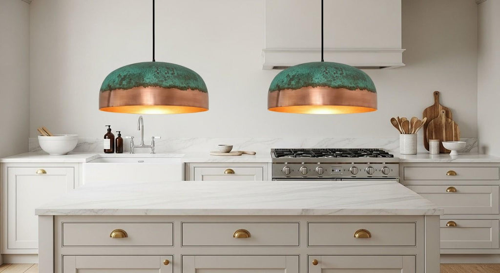 Oxidized pendant Copper Patina Light,Copper Patina Lamp, Hanging Pendant Lighting, Kitchen Island Lighting, Ceiling Light Fixture