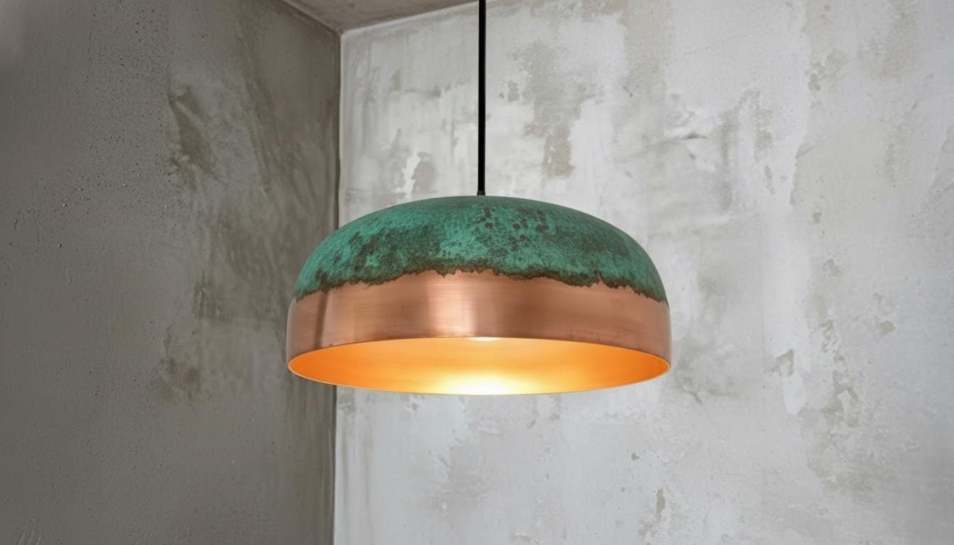 Oxidized pendant Copper Patina Light,Copper Patina Lamp, Hanging Pendant Lighting, Kitchen Island Lighting, Ceiling Light Fixture