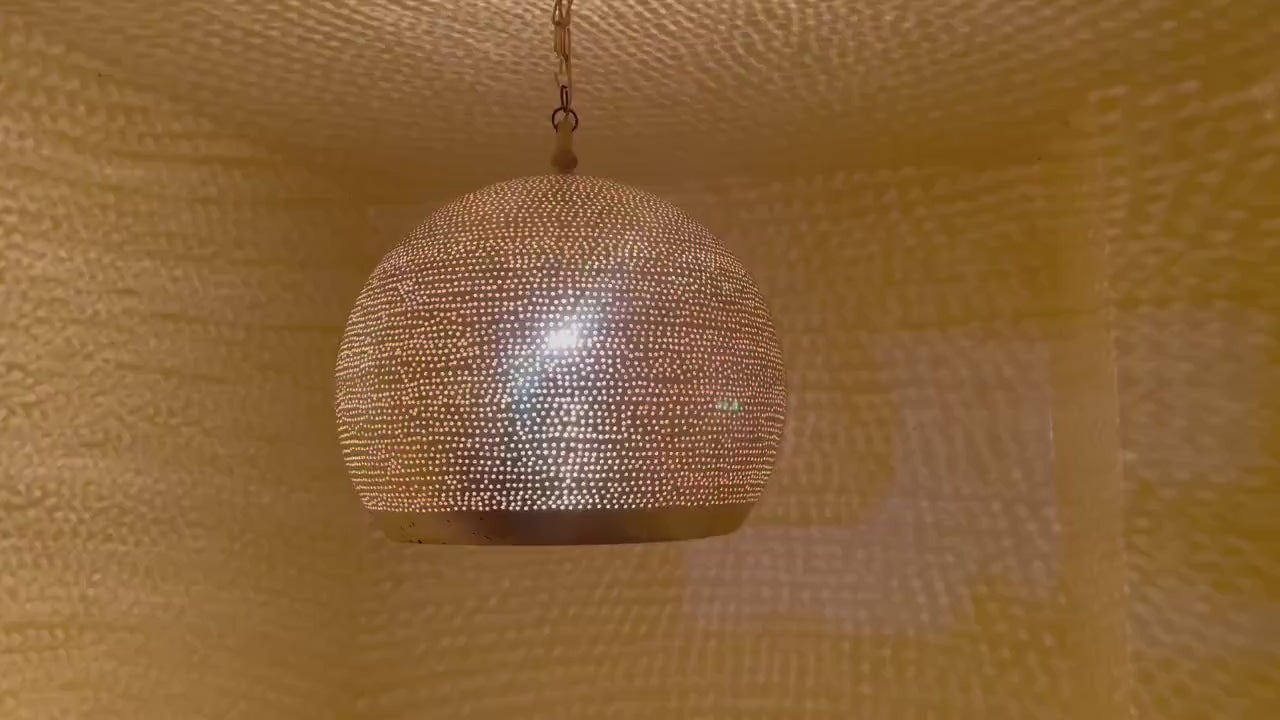 Handmade Moroccan Brass Pendant Light: Exotic Home Decor Lighting