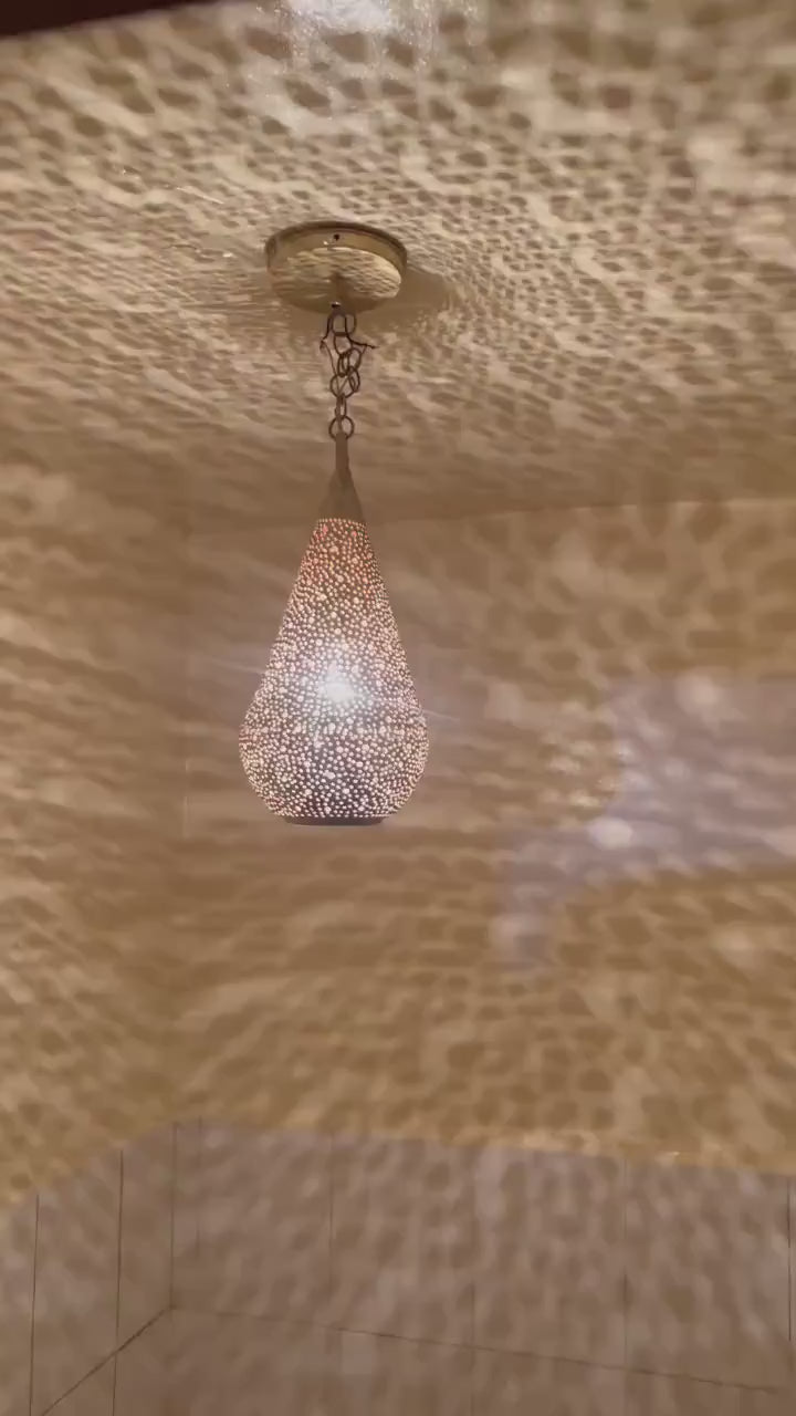 Moroccan Brass Pendant Light: Handmade Hanging Lamp, New Home Decor
