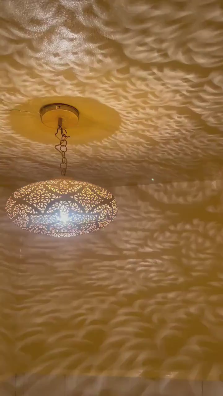 Moroccan Brass Pendant Light: Handmade Ceiling Lamp, Home Decor