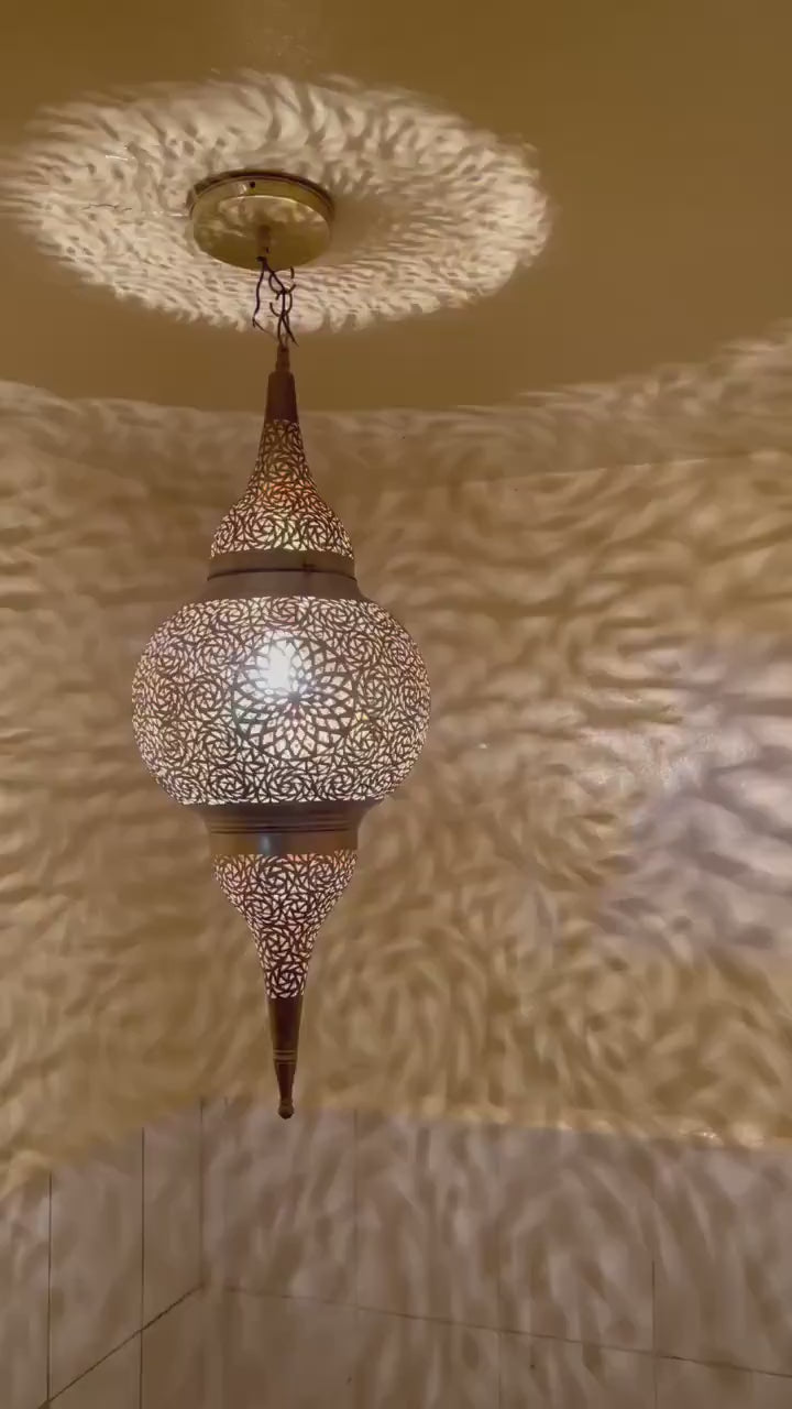 Moroccan Brass Pendant Light: Handmade Ceiling Lamp, New Home Decor